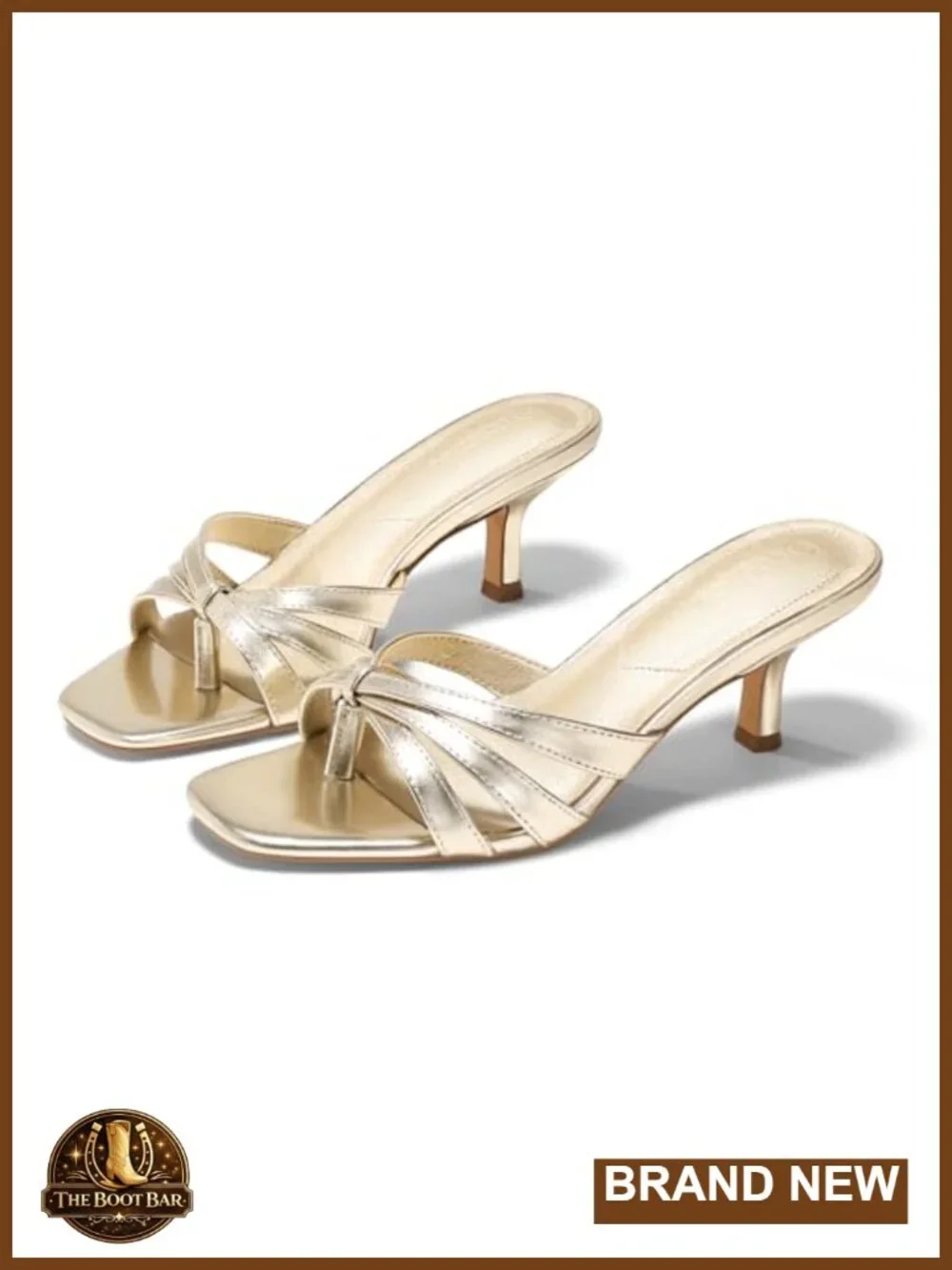 Womens Strappy Kitten Heels Sandals Square Open Toe Slip On Slides Summer Dress